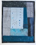 Lipson, Blues, 2010, velvet, cotton, silk, vintage fabrics, beads, sequins, approx. 9" x 12"