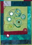 Lipson, Green Shisha, 2009, silk cotton, glass beads, pearls, glass shisha mirrors, plastic pailettes, embroidery floss, approx. 10" x 14"