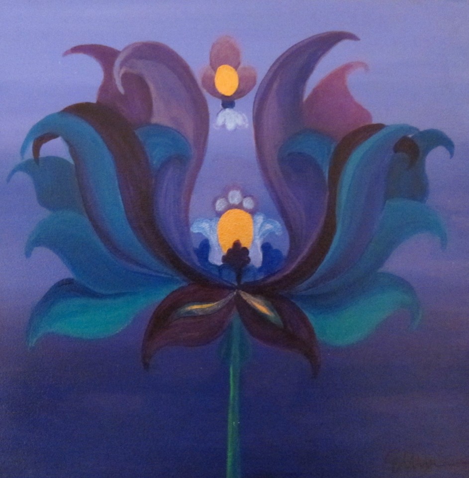 Lipson, Laura's Lotus, 2014, acrylic on board, 6" x 6"